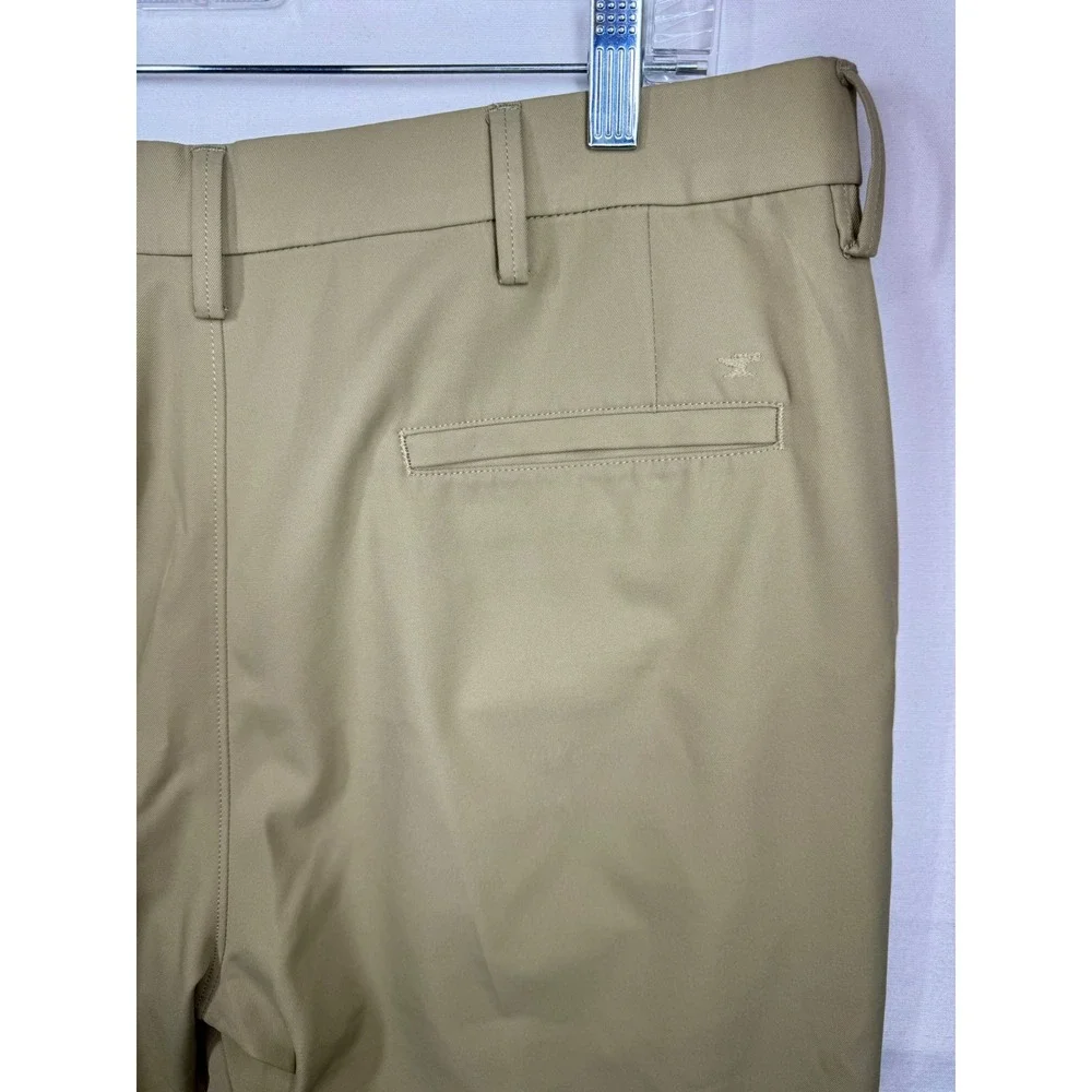 Haggar‎ H26 Dress Pants Khaki Beige Flat Front Comfort Waist 36x32